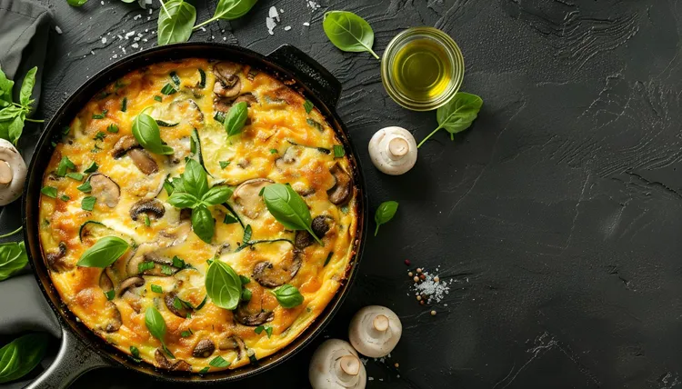 Leek & mushroom frittata