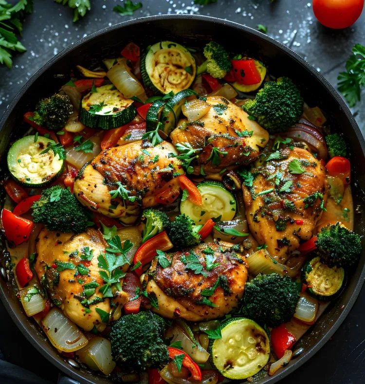 One pan roasted chicken & veggies