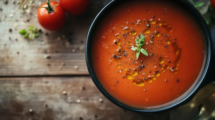 Peach and tomato gazpacho