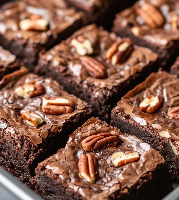 Pecan brownie pudding
