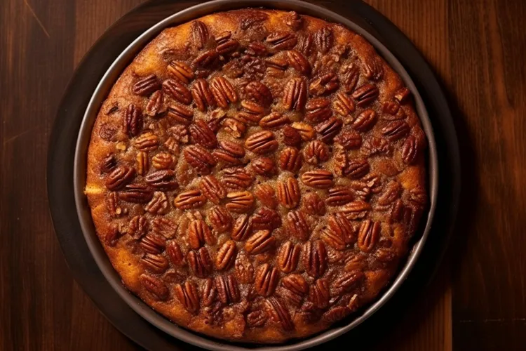 Pecan self-saucing pudding