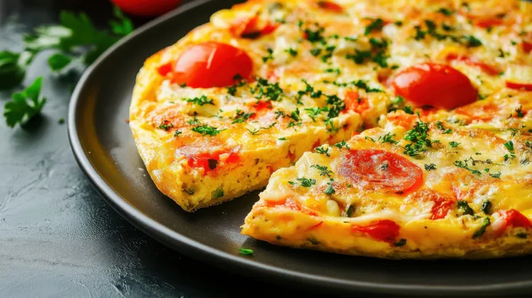 Peperonata and ricotta frittata