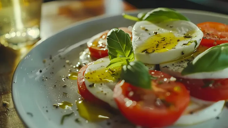 Light and low carb caprese salad