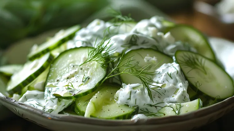 Lemon and dill cucumber salad
