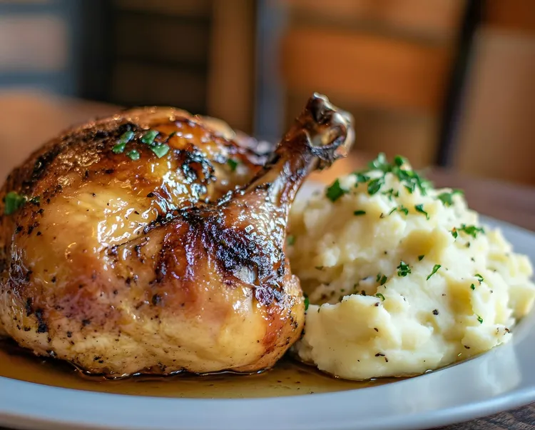 Roast chicken with cauliflower puree