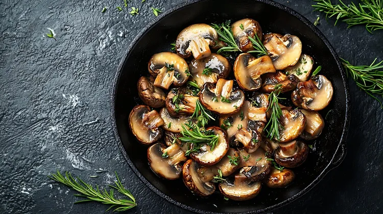 Rosemary-roasted mushrooms with garlic and olive oil