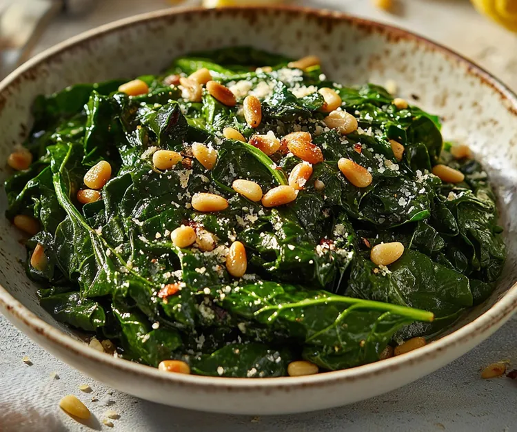 Sautéed spinach with pine nuts