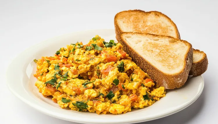 Tofu and egg scramble with tarragon