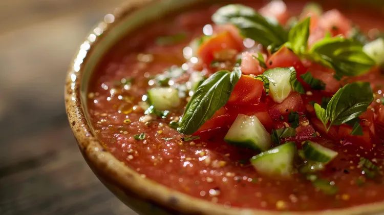 Cucumber gazpacho with salsa and lime