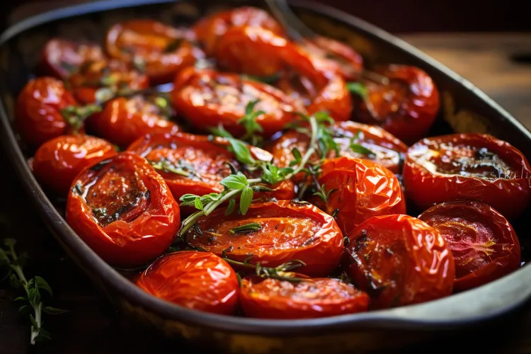 Slow-roasted  tomatoes with thyme