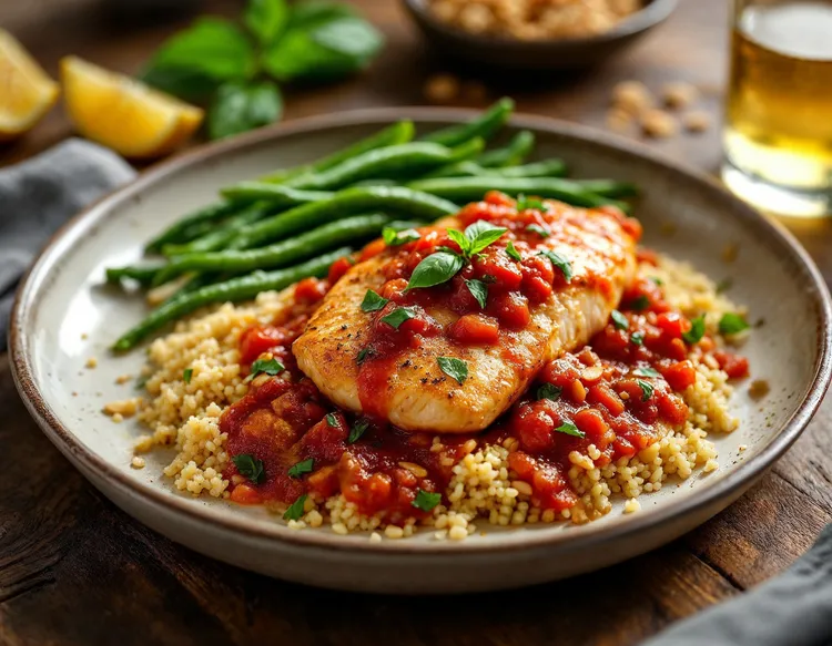 Spiced moroccan chicken with lemon couscous