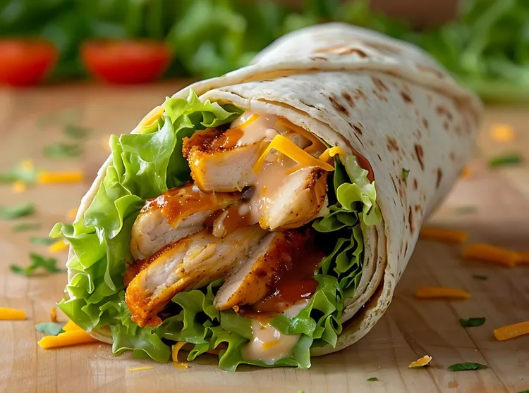 Chicken fajita wraps with salsa