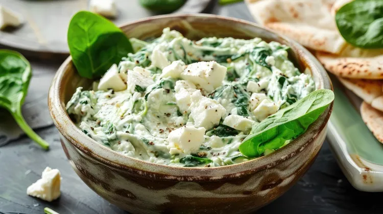 Spinach, garlic & feta dip