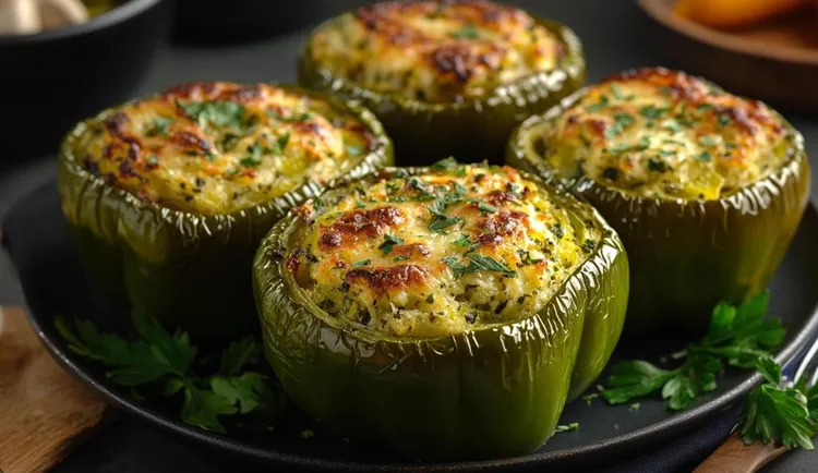 Stuffed green capsicums