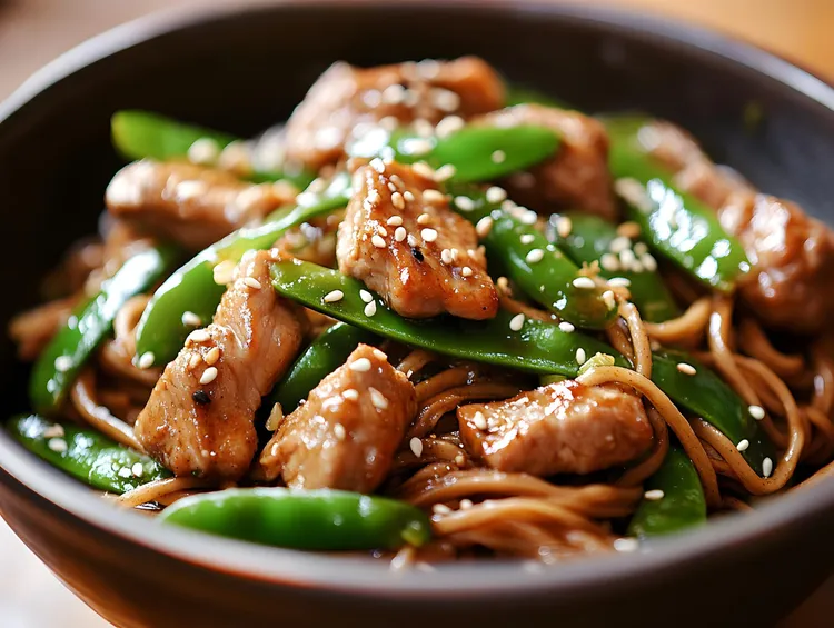 Tasty teriyaki chicken with ramen noodles