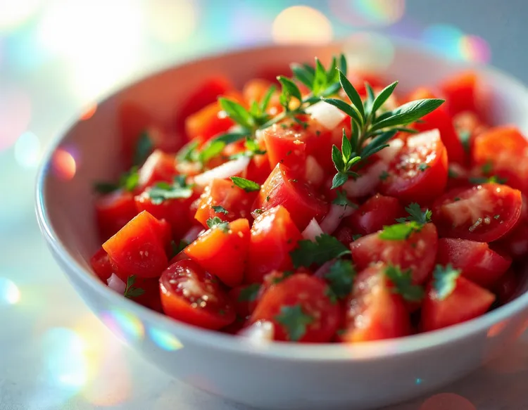 Thyme tomato salad with onion