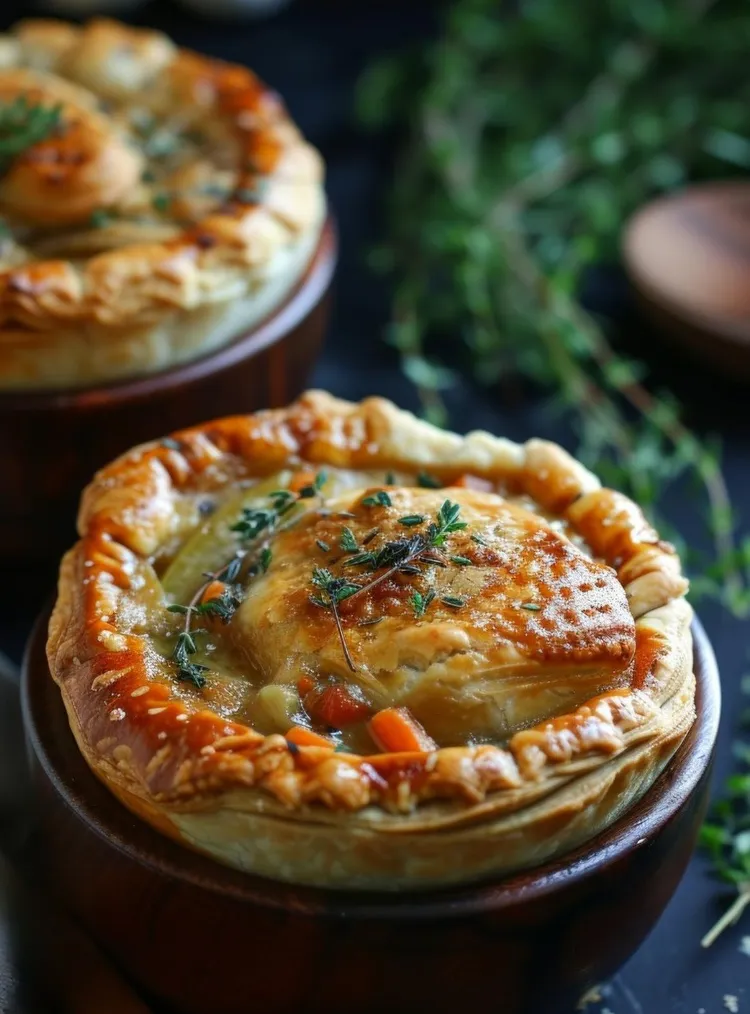 Thyme & white bean pot pies