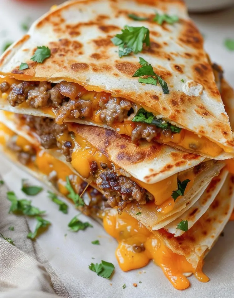 Sausage quesadillas with parmesan cheese