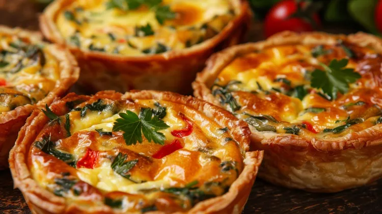 Tomato and cheese mini quiche