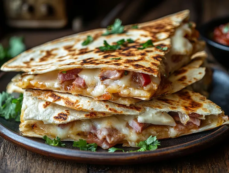 Turkey & onion quesadillas