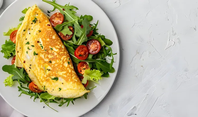Cheese and turkey sausage omelet