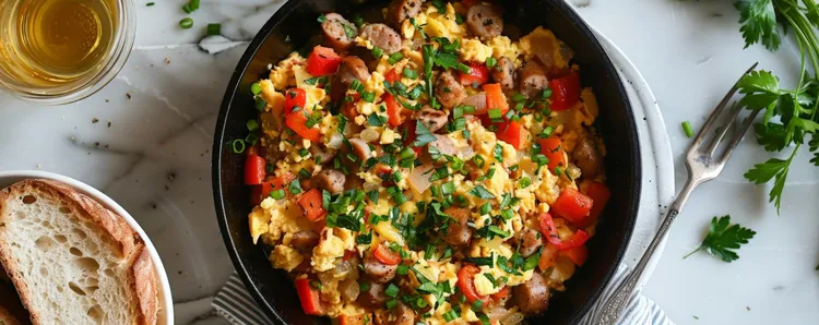Vegetarian quorn colombian scrambled eggs