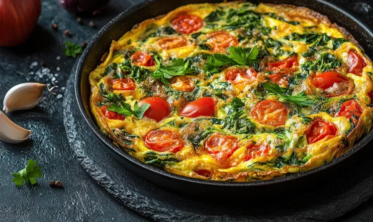 Vegetarian slow cooker rice frittata