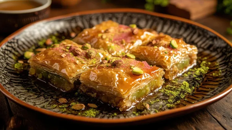 Walnut and pistachio baklava
