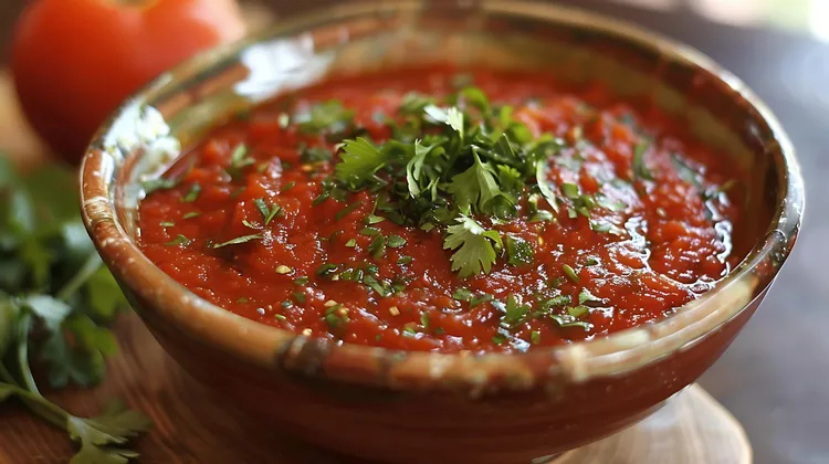 Warm tomato and coriander dip
