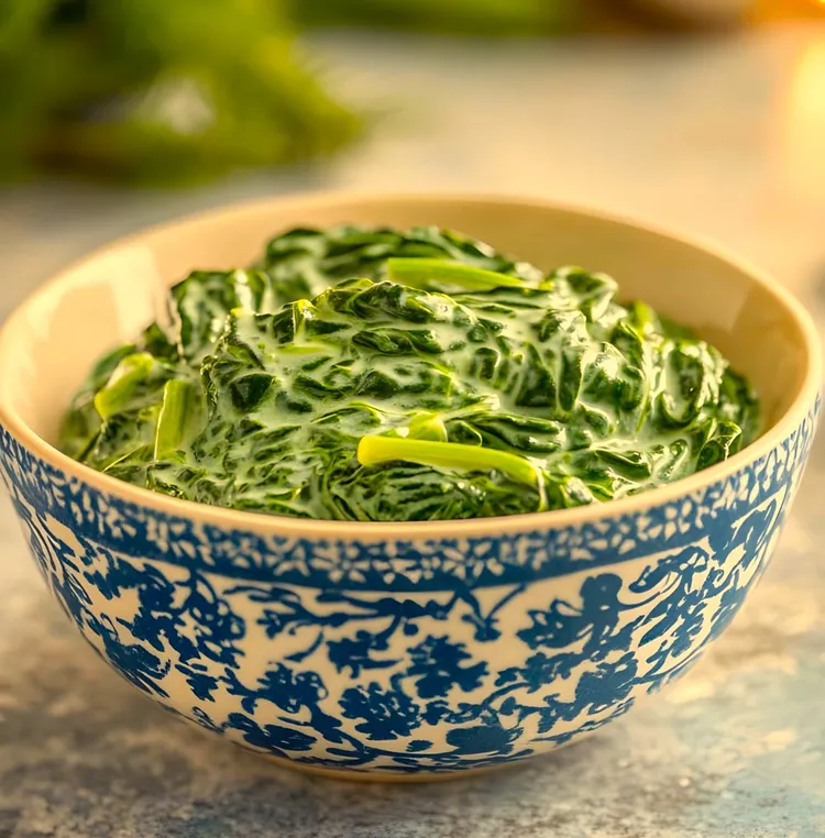 Wilted spinach with nutmeg butter