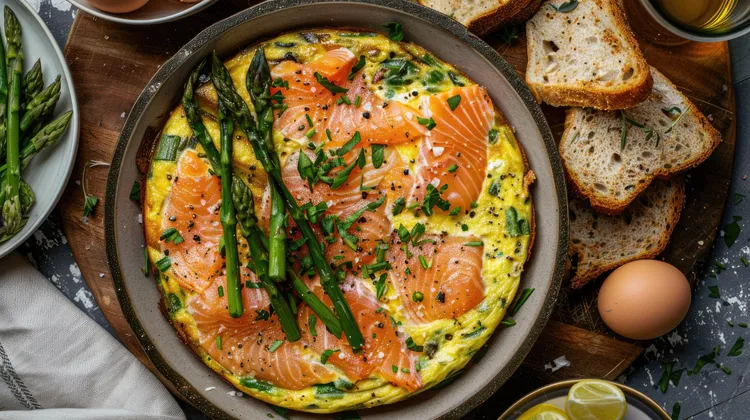 Basil and asparagus frittata