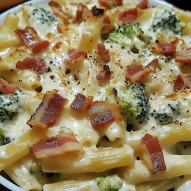Broccoli and bacon mac and cheese