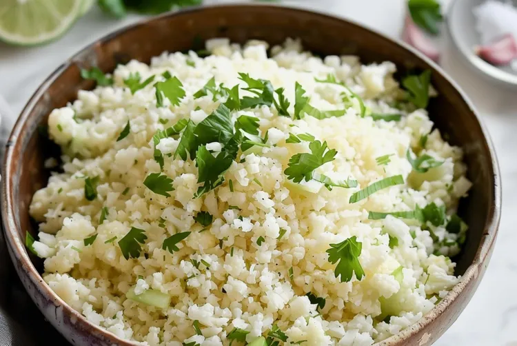 Lime-coriander cauliflower rice