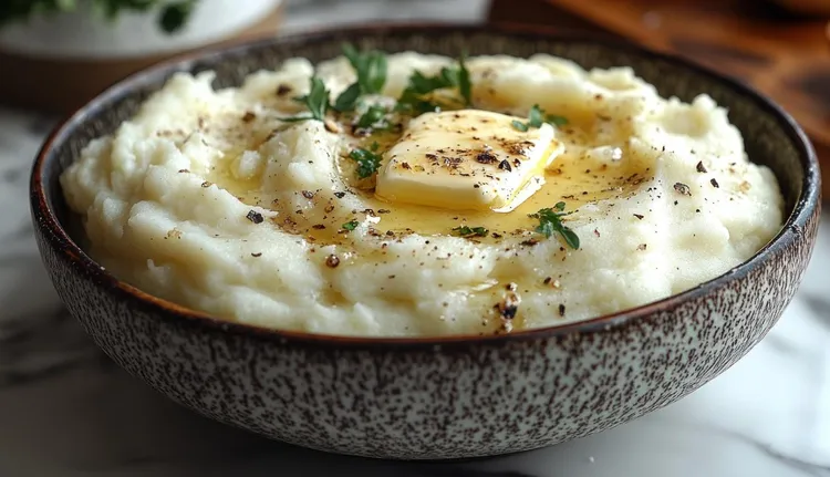 Cauliflower mash with sour cream and butter