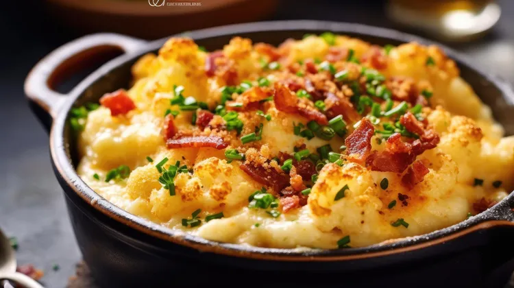 Cheddar bacon cauliflower mash bake