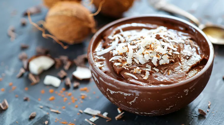 Chocolate and coconut custards