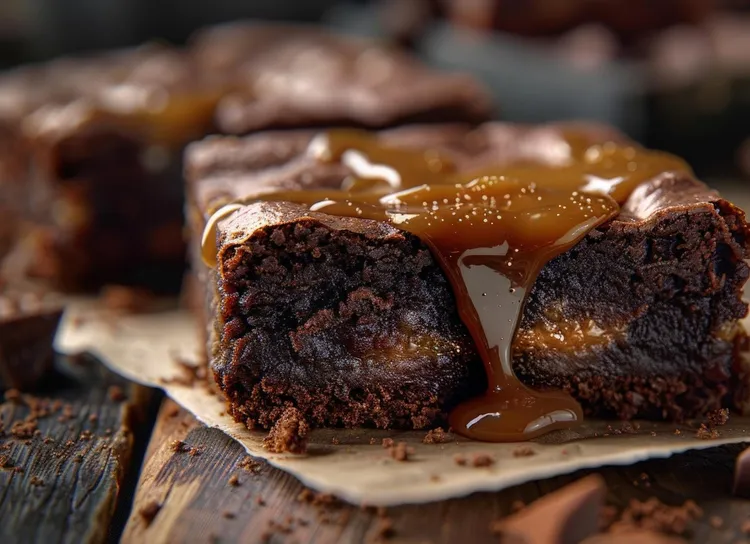 Chocolate caramel poke cake