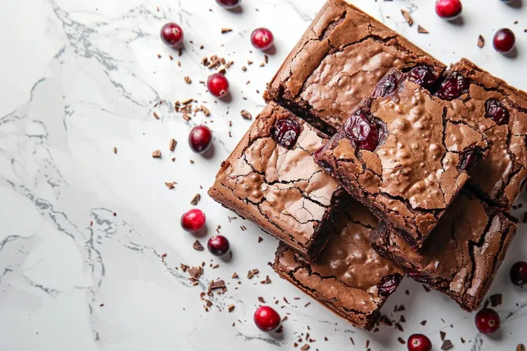 Chocolate cranberry brownie
