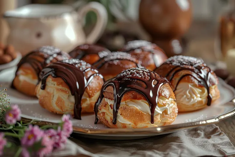 Chocolate profiteroles