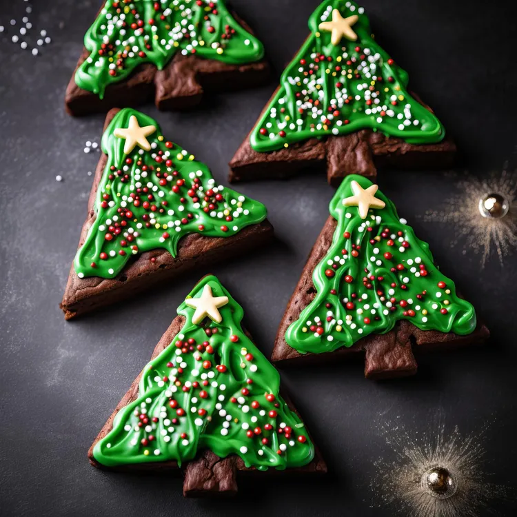Christmas tree brownies