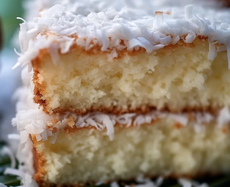Coconut cake with lime syrup