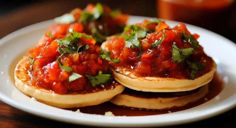 Cottage cheese pancakes with roasted capsicum salsa