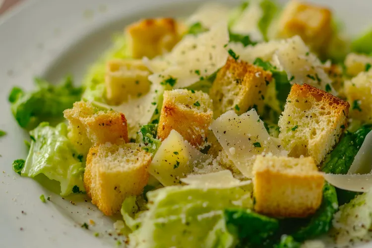 Caesar salad with homemade dressing