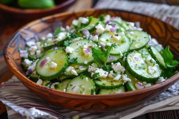 Cucumber, mint & feta salad
