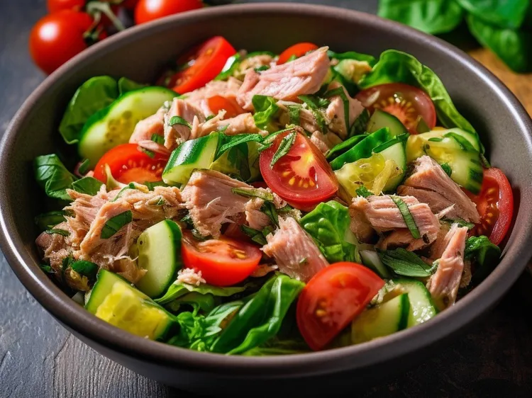 Cucumber tomato tuna salad