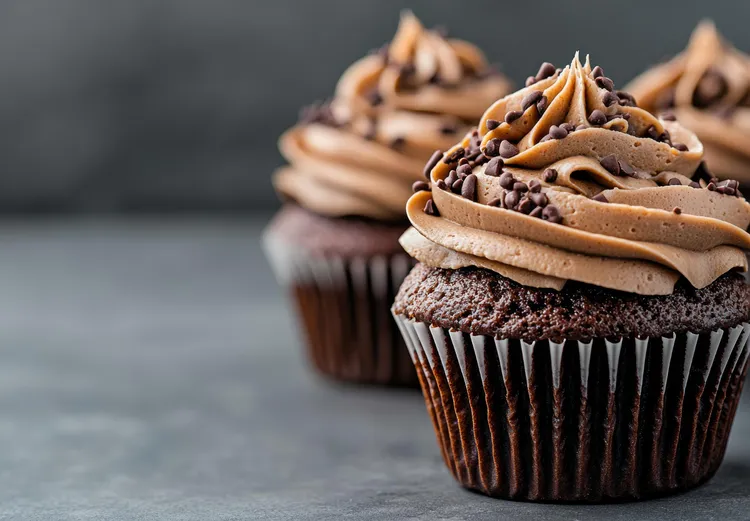Cupcakes with chocolate buttercream icing