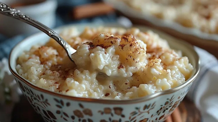 Easy rice pudding tray bake