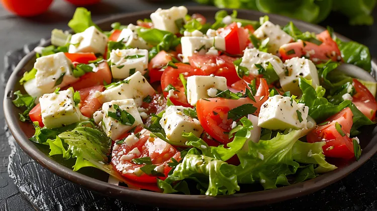 Mediterranean feta and veggie salad