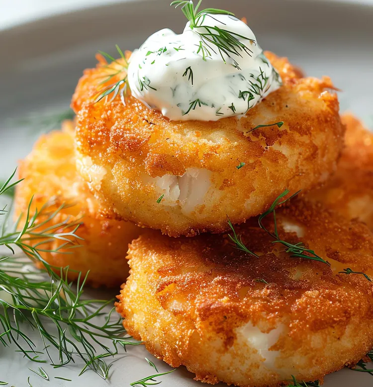 Fish balls with lemon dill mayonnaise