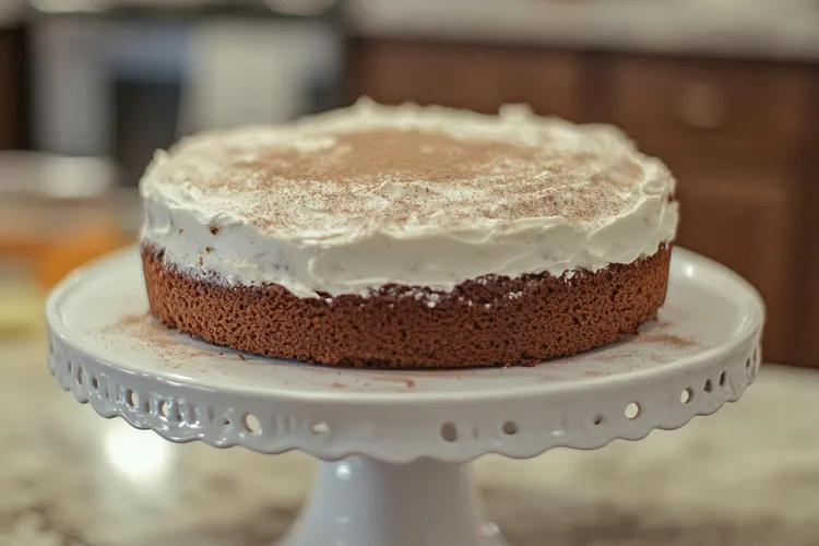 Flourless chocolate cakes with cinnamon cream